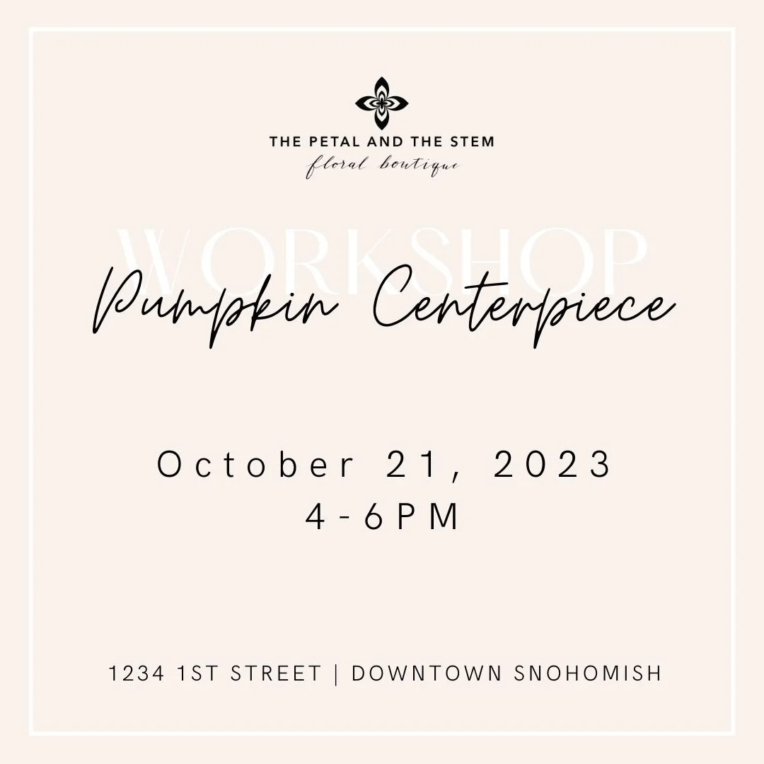 Join us for our Fall Workshop at our Storefront location. 

We will be making a fresh floral arrangements out of locally grown pumpkins in Earth toned floral.

Link here to sign up: https://www.brownpapertickets.com/event/6137459 

October 21, 2023 (