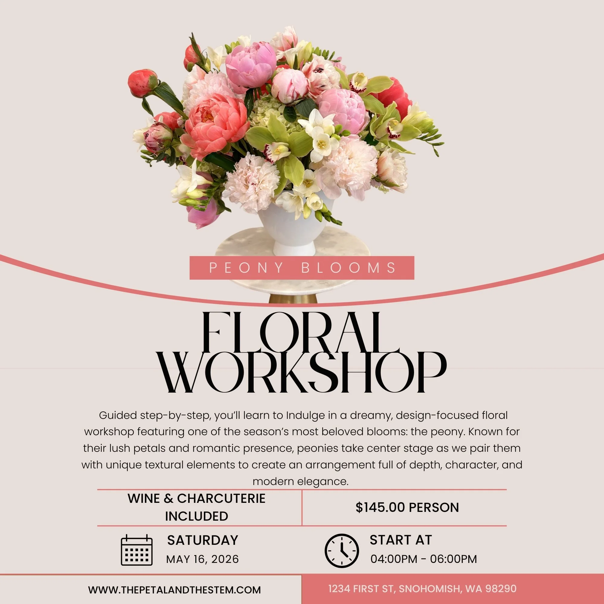 Peony Blooms - Floral Workshop 