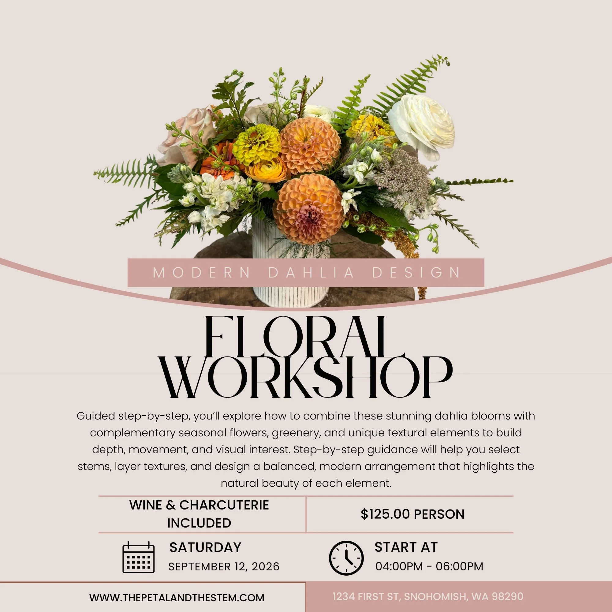 Modern Dahlia Design - Floral Workshop