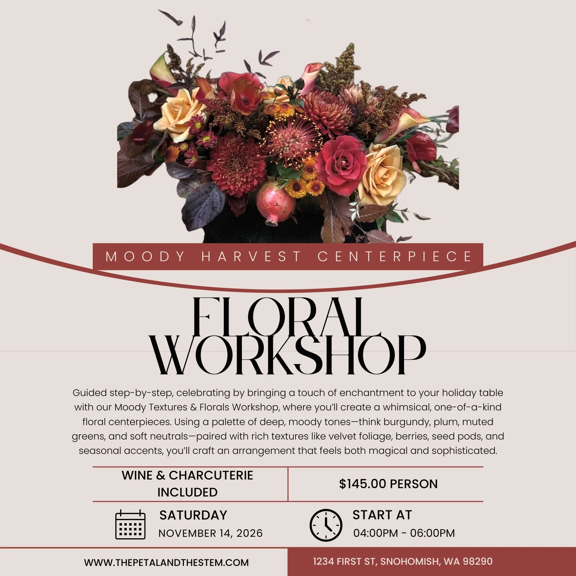 Moody Harvest Centerpiece - Floral Workshop 