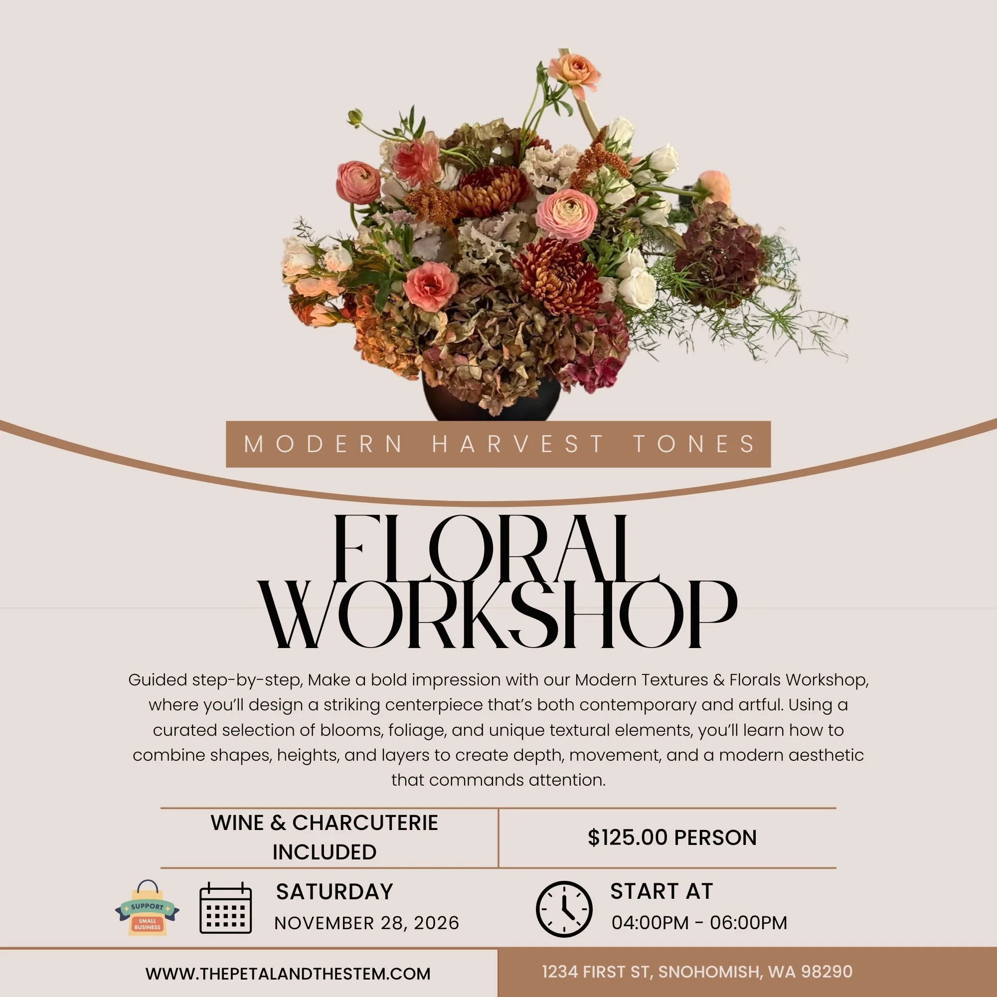 Modern Harvest Tones - Floral Workshop 