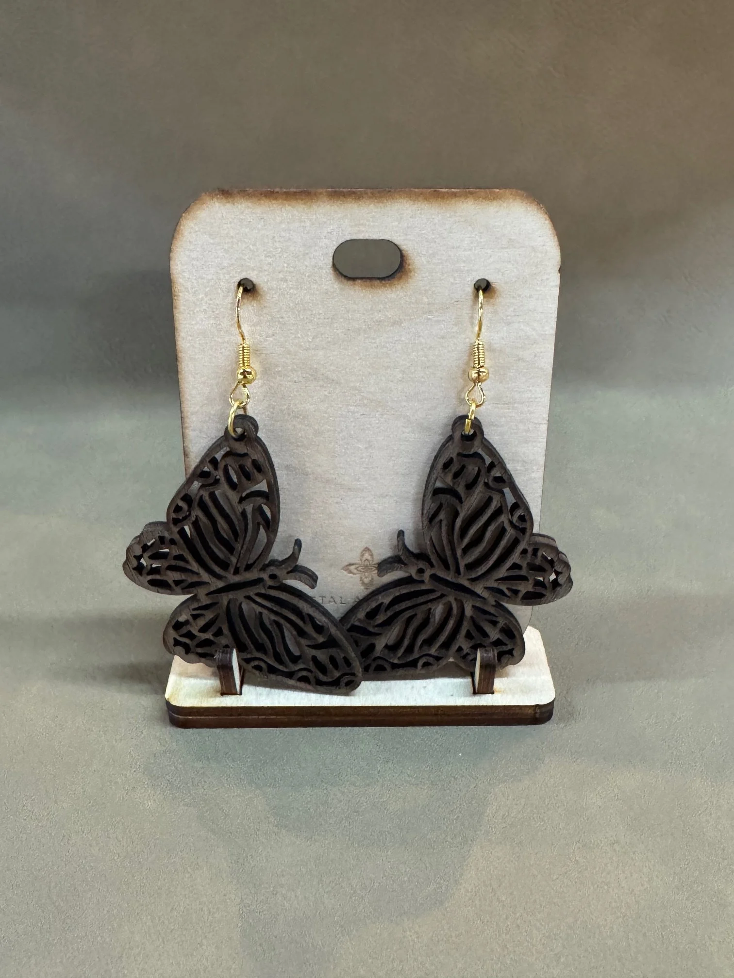 Walnut Wood Butterfly Earrings | TPATS