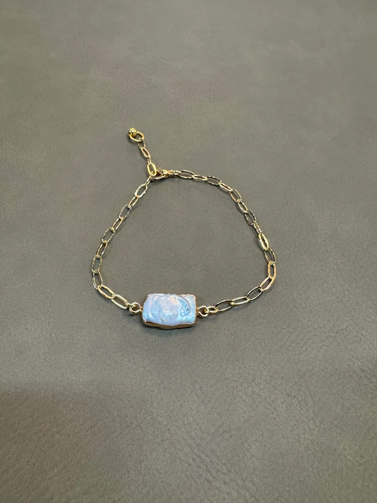 Gold-Plated Bracelet with Freshwater Pearl Connector | TPATS