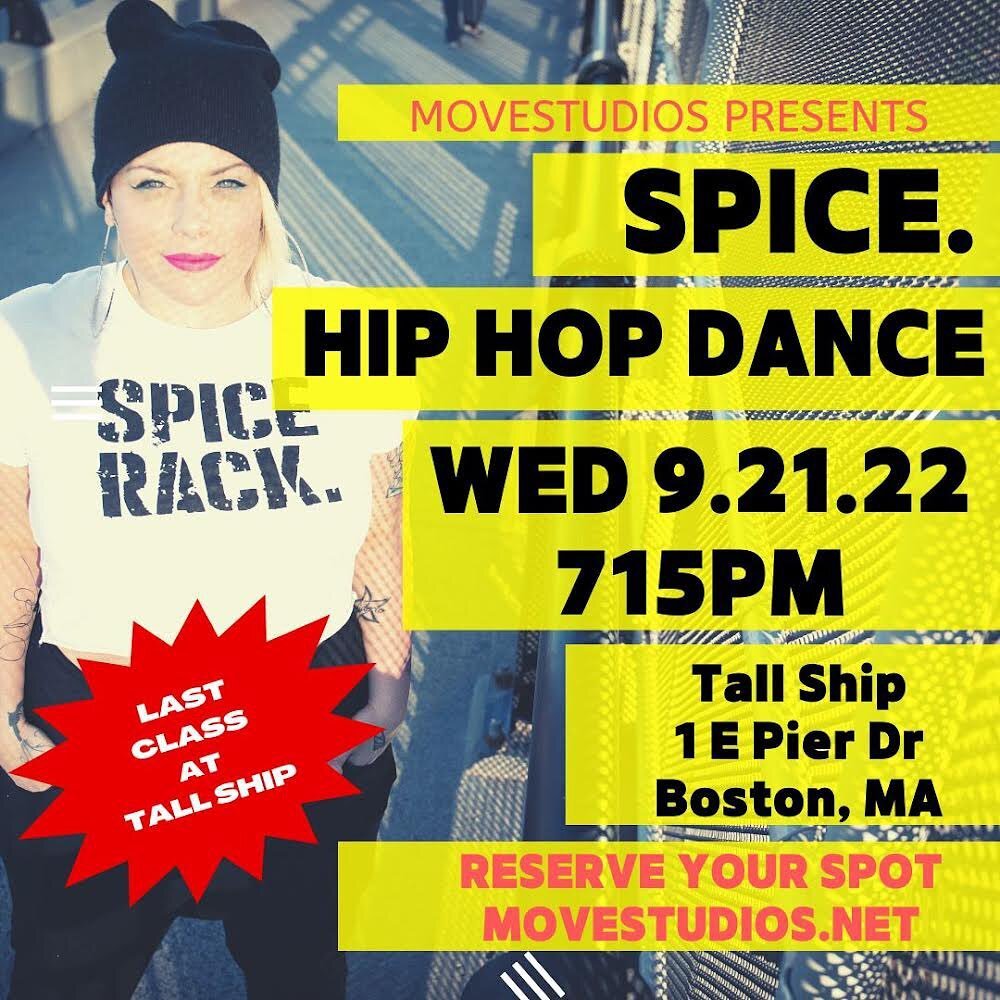 🚨LAST TALL SHIP CLASS 2022!🚨
&bull;
Wednesday 715pm-815pm let&rsquo;s dance on the harbor one last time!
&bull;
Head over to movestudios.net to reserve your spot!🔥🌶