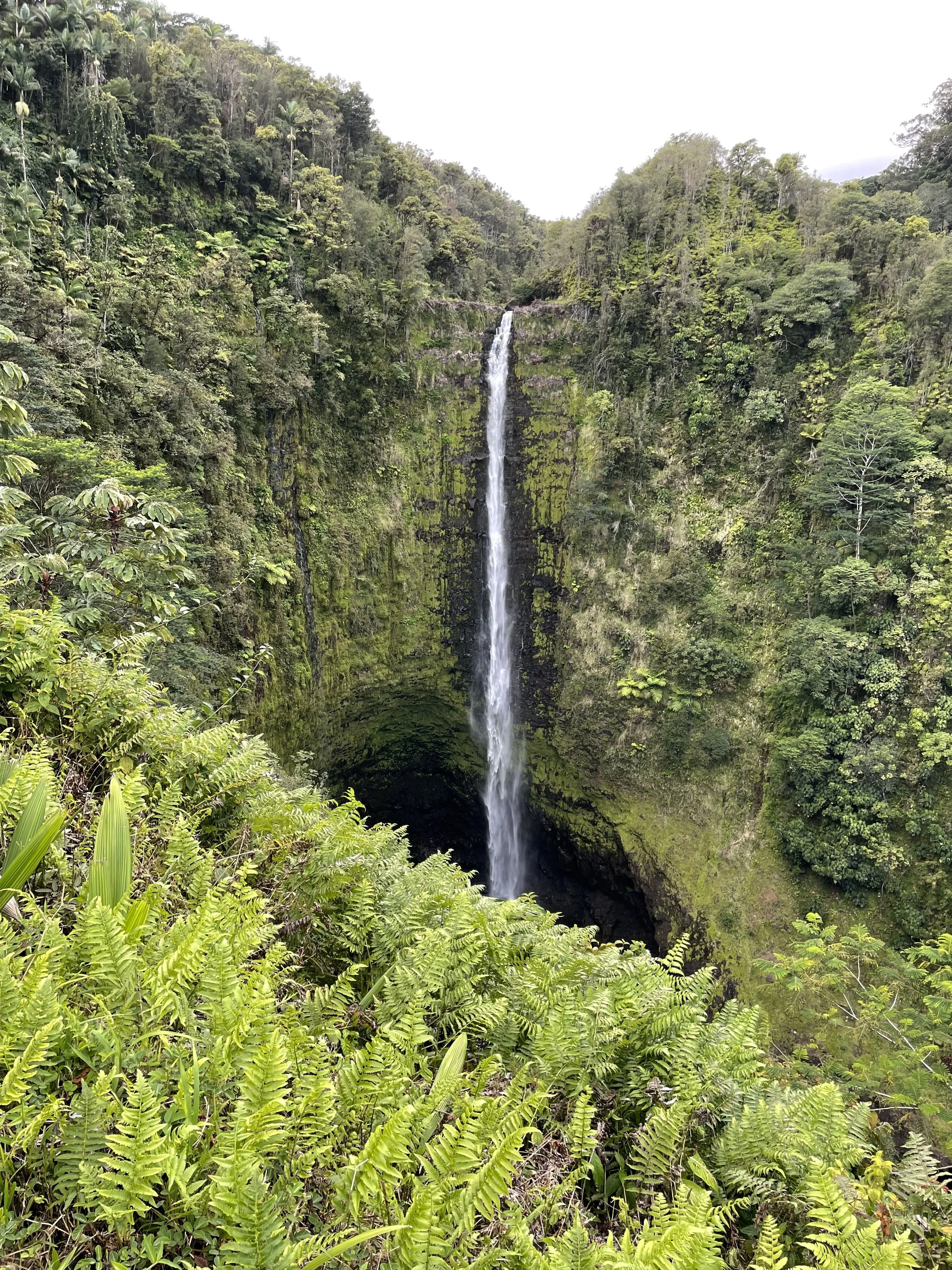 una cascata durante un'escursione