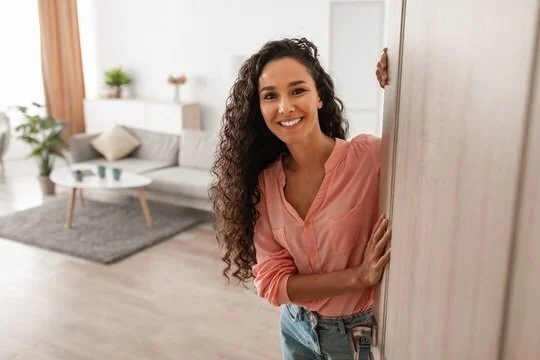 Psychiatrist opening door for new patient