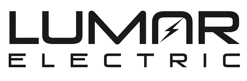 Lumar Electric logo in black, stylized font with a lightning bolt in the letter 'A'