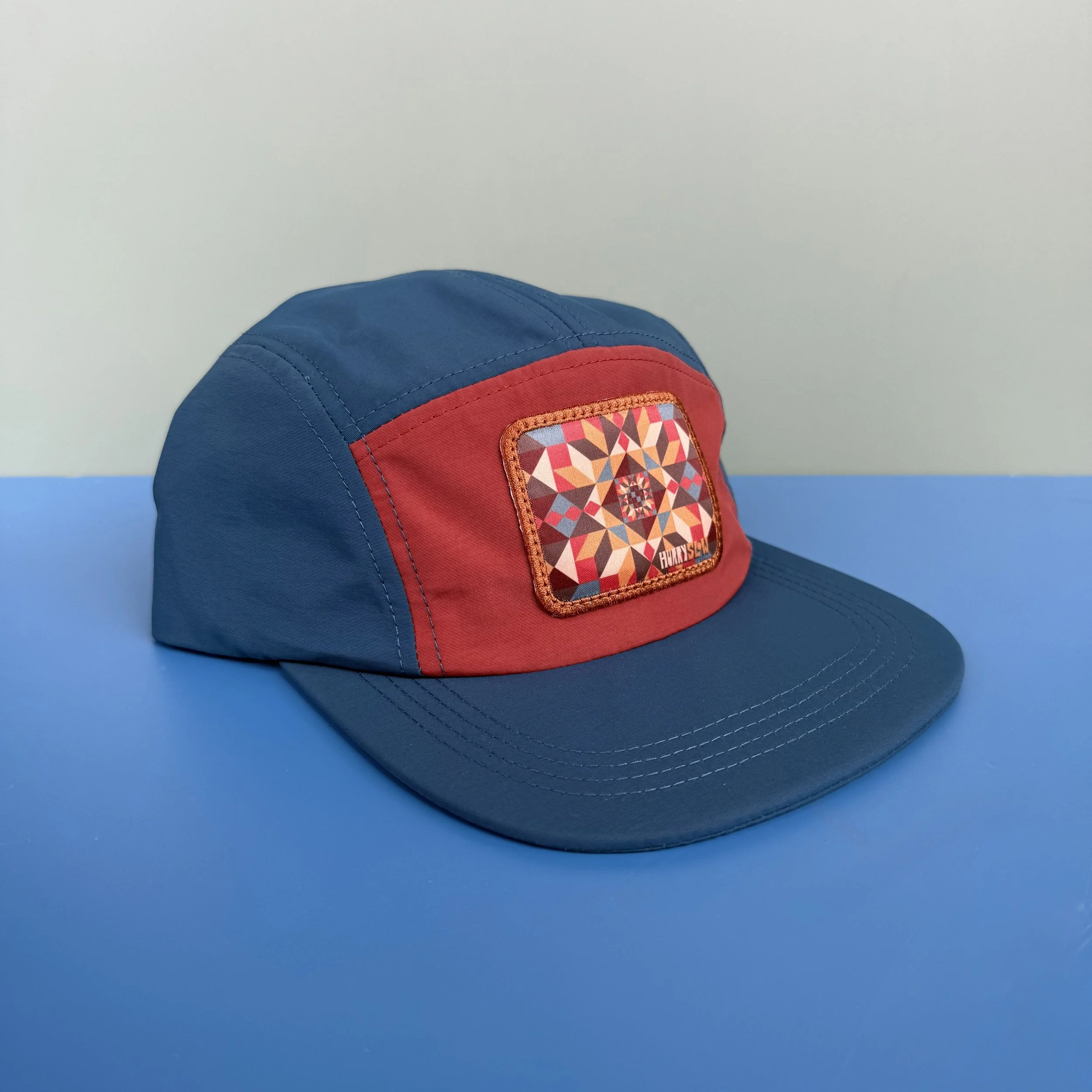 NEW | Barn Quilt Patch - 5 Panel | Teal & Brick