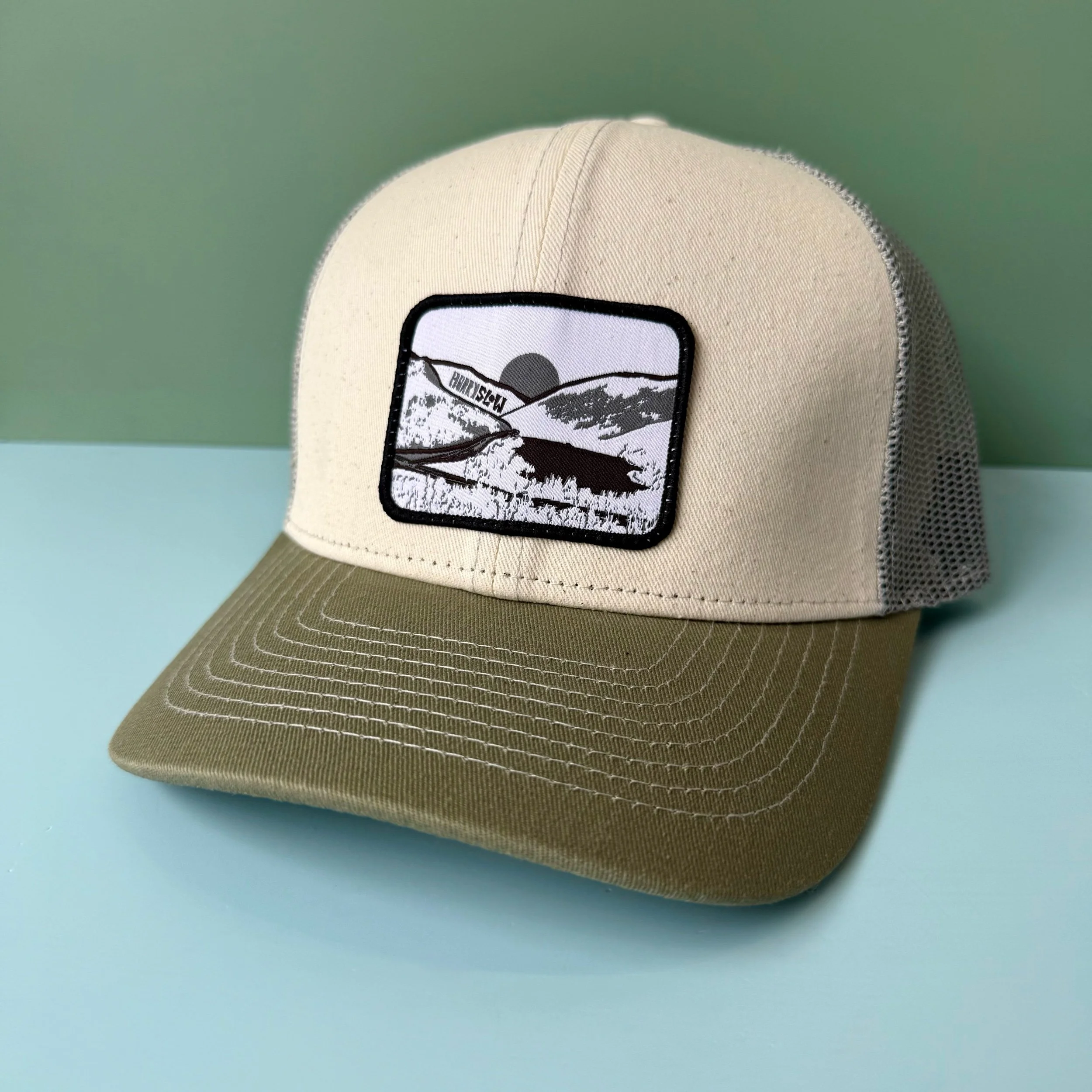 Notch Patch - Trucker | Cream, Gray & Light Olive
