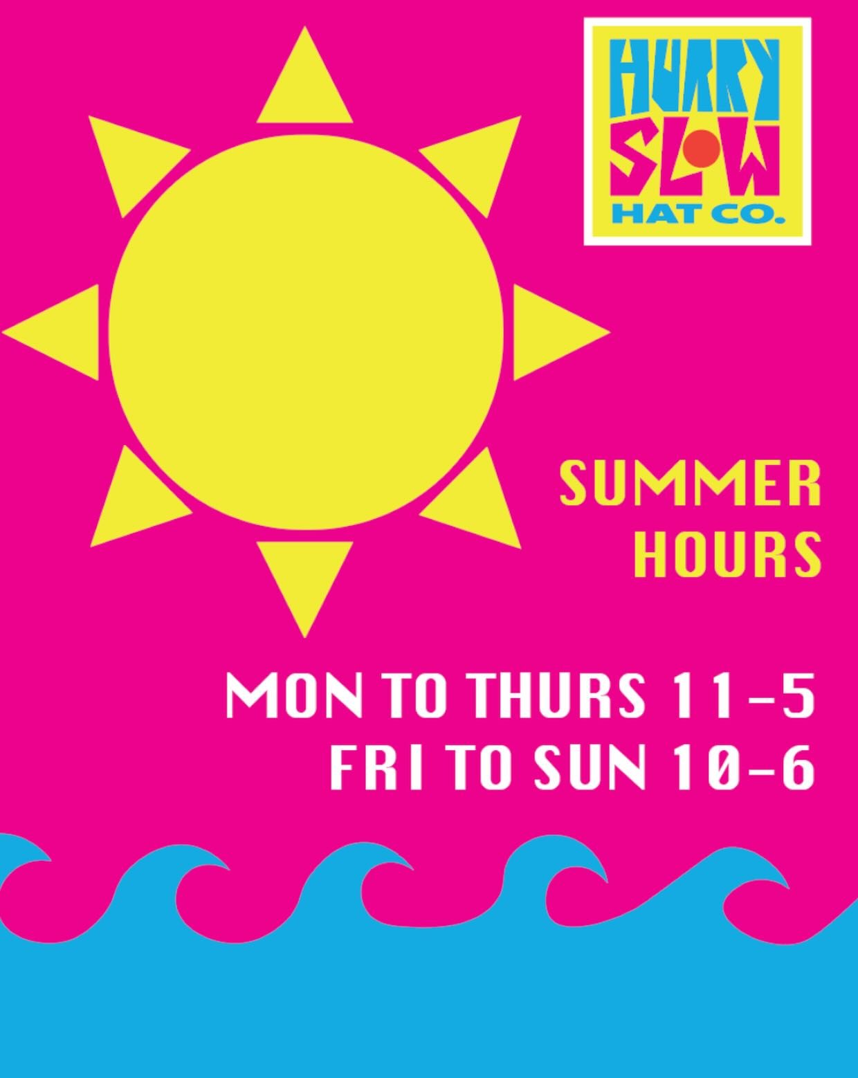 Open 7 days a week all summer long ☀️🌊💕

Monday to Thursday &bull; 11am-5pm
Friday to Sunday &bull; 10am-6pm