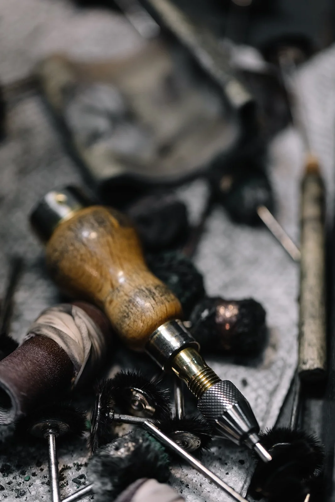 Close up of goldsmith tools