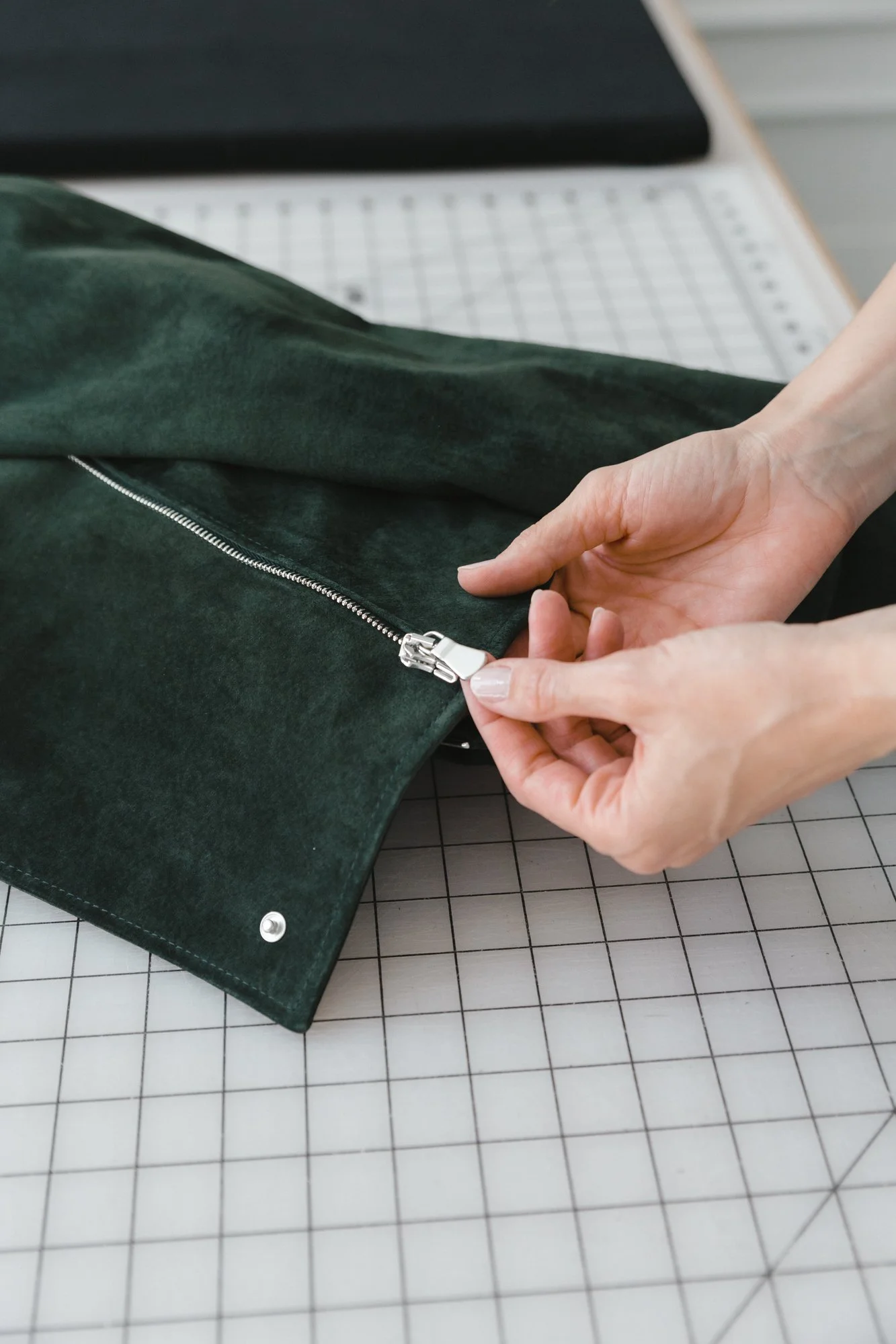 1 Green Suede Biker Jacket Made in Calgary Canada.jpg