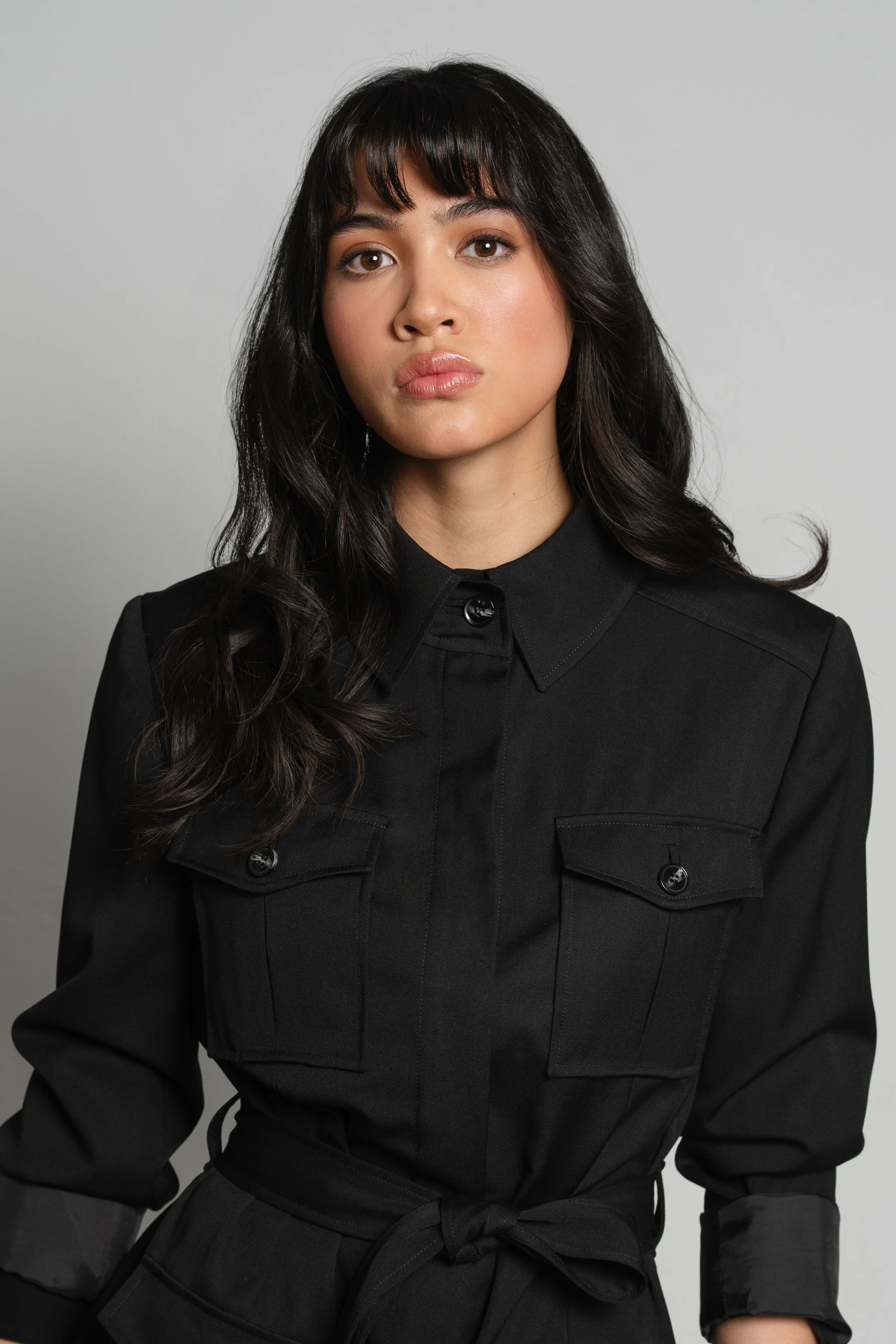 22 Custom black wool safari jacket women.jpg