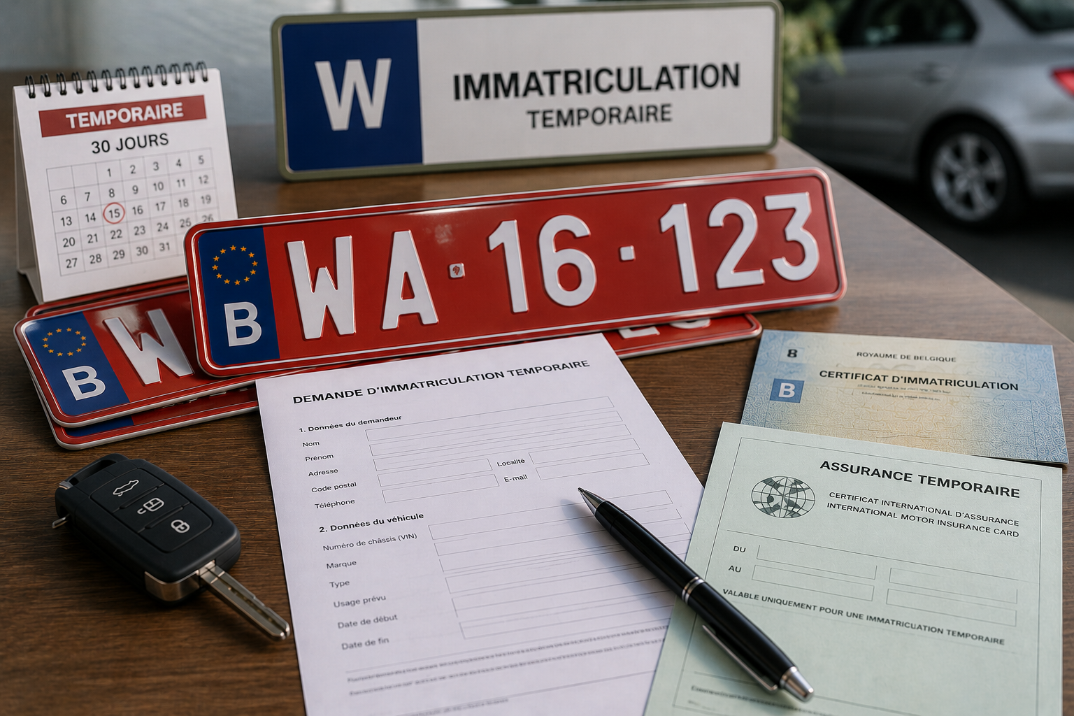 Obtenir une plaque temporaire pour circuler provisoirement en Belgique