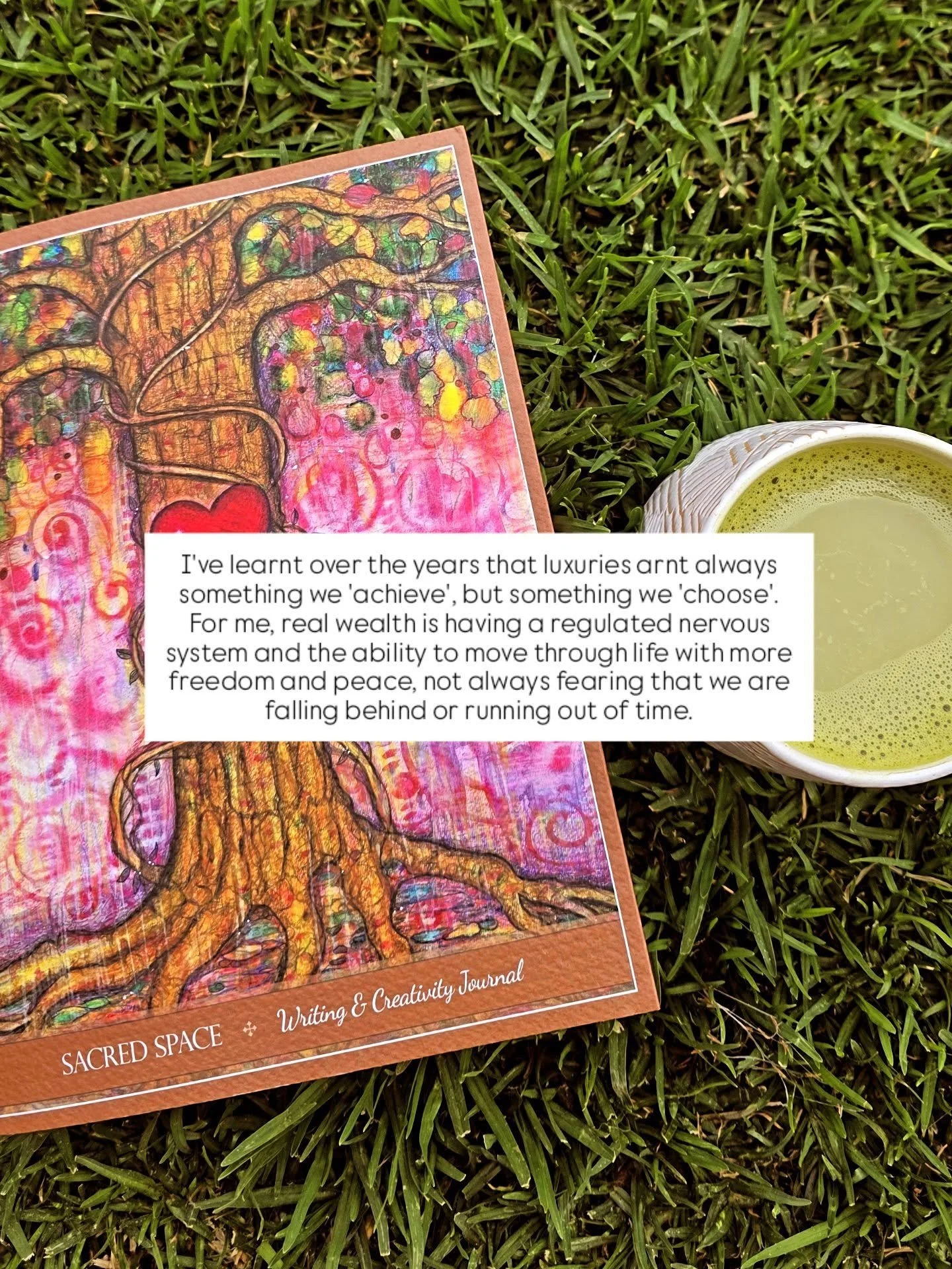 "The real luxuries in life:
time
health
a quiet mind
slow mornings
the ability to travel
rest without guilt
a good night&rsquo;s sleep
calm and &ldquo;boring&rdquo; days
meaningful conversations
home-cooked meals
people you love
people who love 