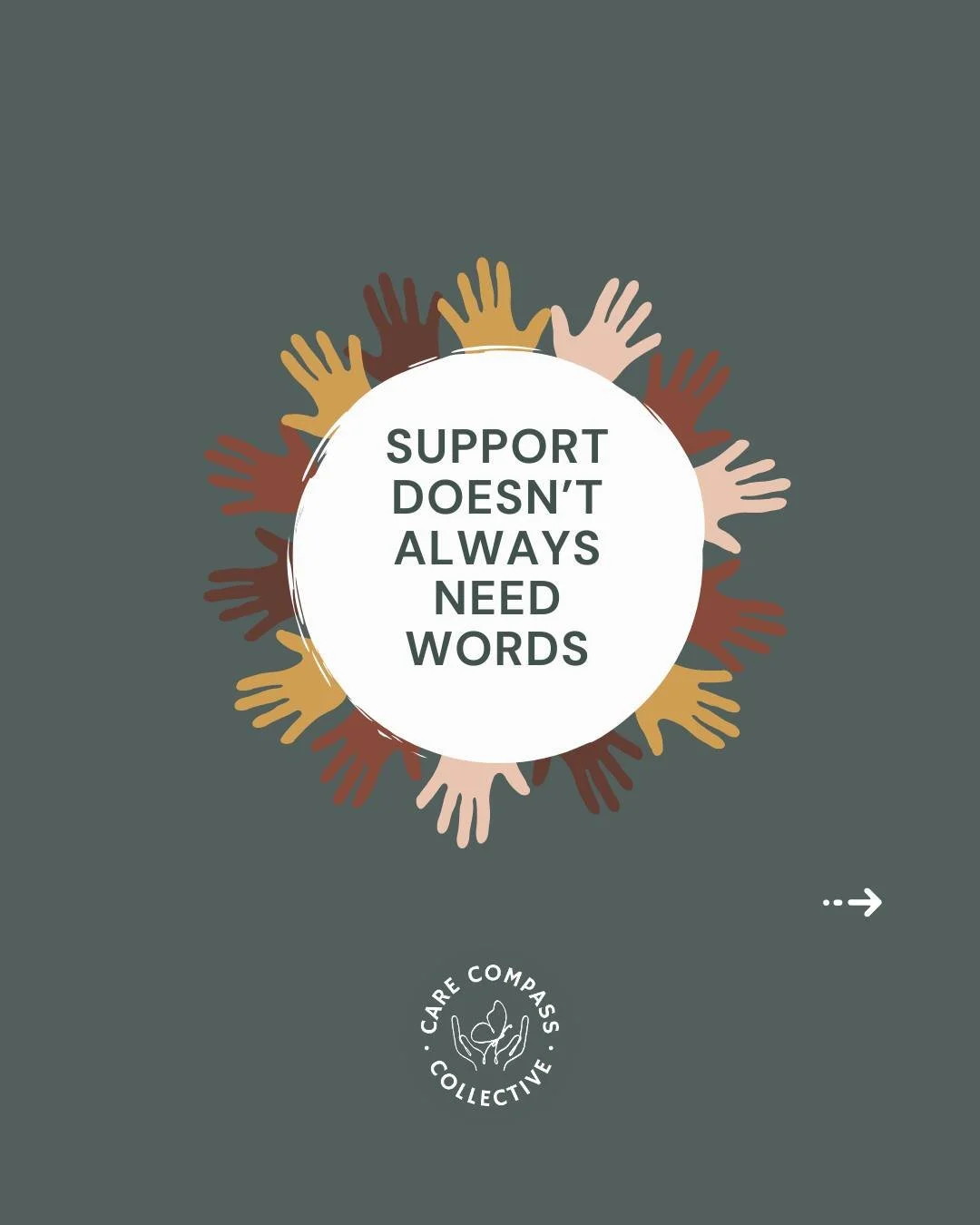 Not all support looks like talk therapy. 
Sometimes it&rsquo;s shared movement, safe presence, and gentle moments in nature. 🌿

At Care Compass Collective, we honour all the ways healing can begin, including through a walk, a wag, and a moment of pe