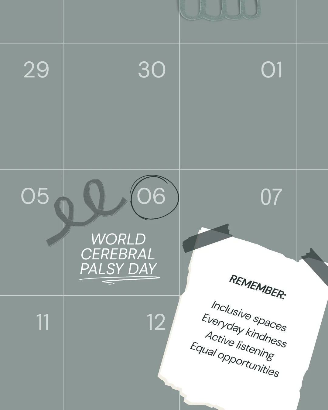 Today is World Cerebral Palsy Day 💚

1 in 700 Australians live with cerebral palsy. It is the most common physical disability in childhood but it does not define a person&rsquo;s potential.

Inclusion means creating spaces where everyone can take pa