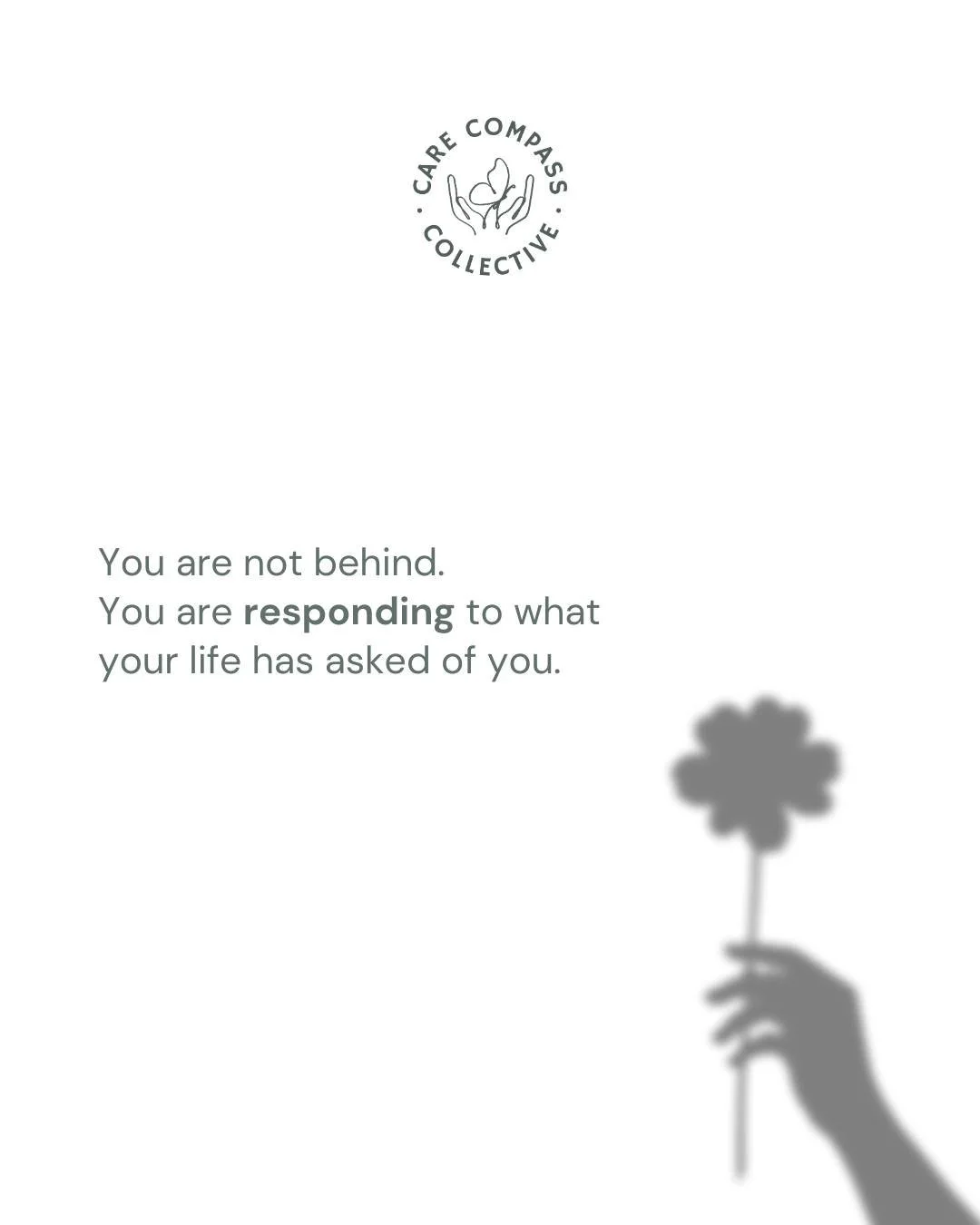 Your pace makes sense.
Be gentle with yourself today. 🌿 🤍

 #CareCompassCollective #SelfCare #PsychosocialSupport