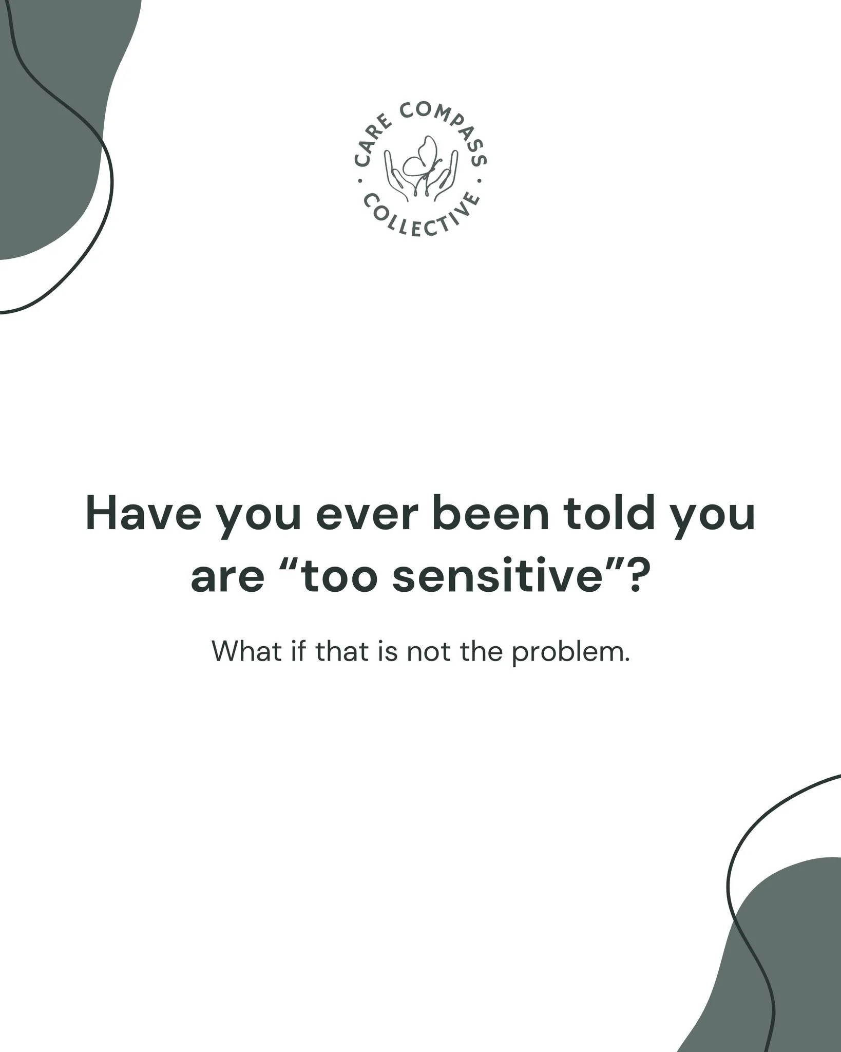 Many people have been told they are &ldquo;too sensitive.&rdquo;

Often what is really happening is that their nervous system notices more and responds quickly.

This can be shaped by trauma, neurodivergence, anxiety, or long periods of stress.

When