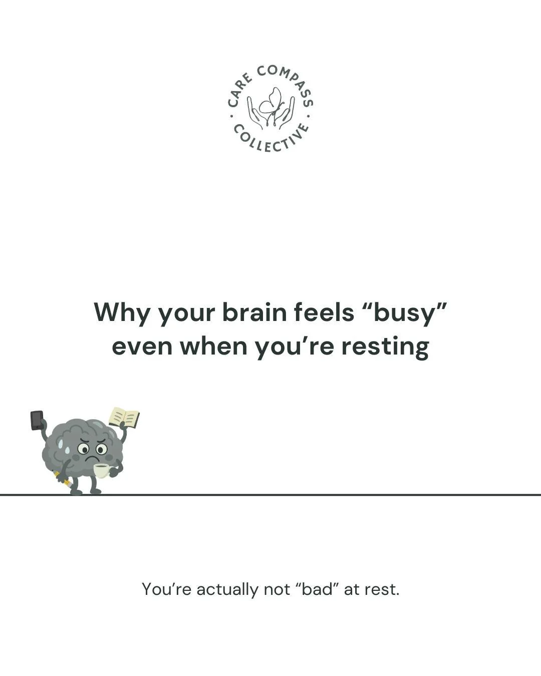 If your mind feels loud the moment things go quiet, you are not alone. 🧠 💡

A busy brain is often a sign of a system that has been holding a lot for a long time.

It is not a failure to rest.
It is your body still trying to protect you.

You do not