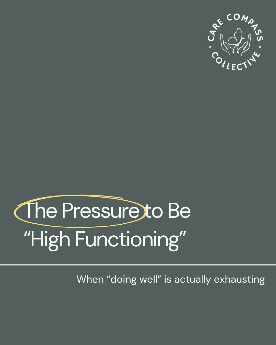 Ever been called &ldquo;High Functioning&rdquo;?

It can sound like a compliment, but for many people it misses the full picture.

Sometimes it means pushing through exhaustion, coping quietly, hiding overwhelm, and doing everything possible to look 