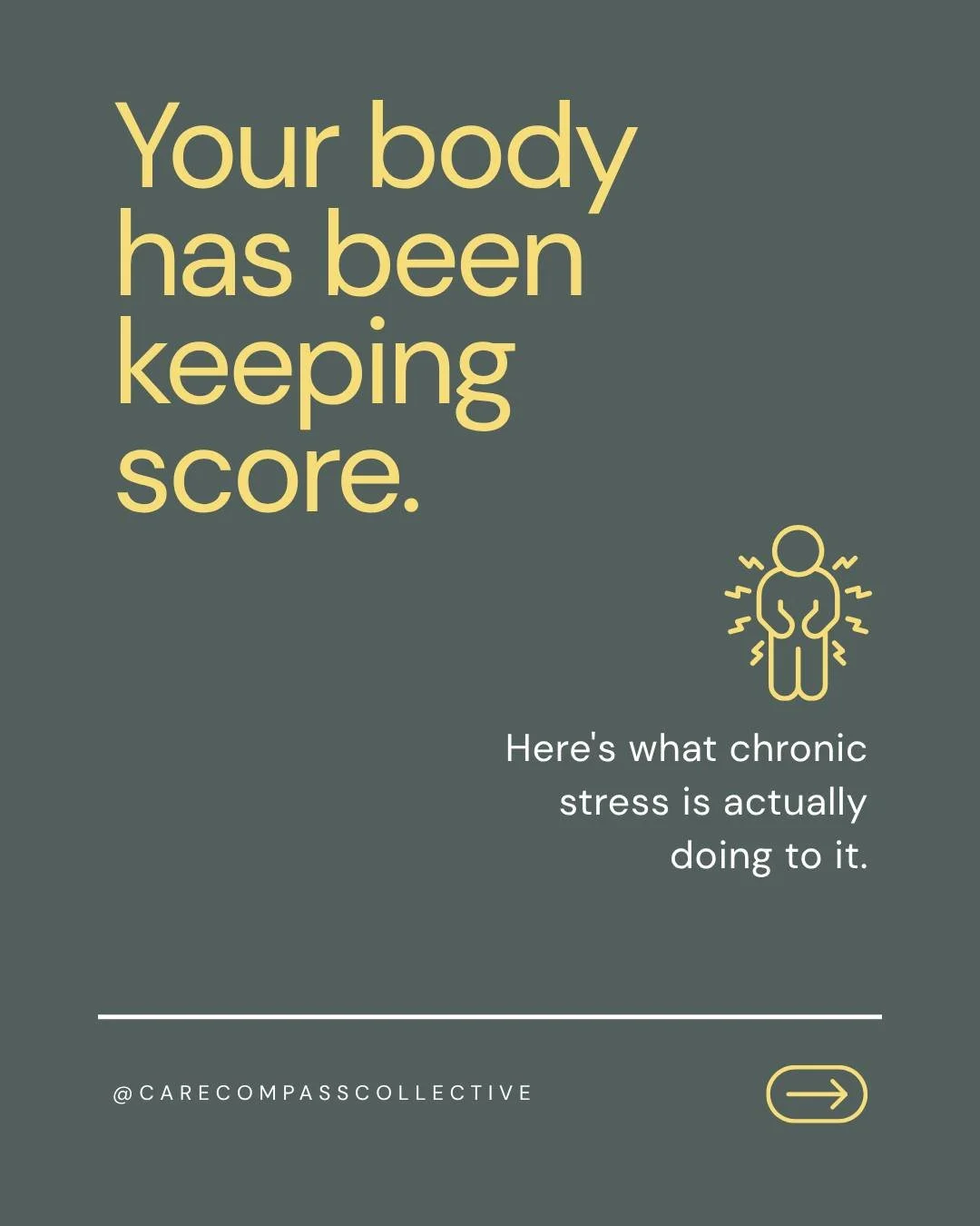 Your body remembers everything your mind tries to push through. 

Chronic stress isn't just mental. It lives in your shoulders, your gut, your sleep, your skin. 

If you've been feeling off and can't explain why, this might be why.

Send it to someon