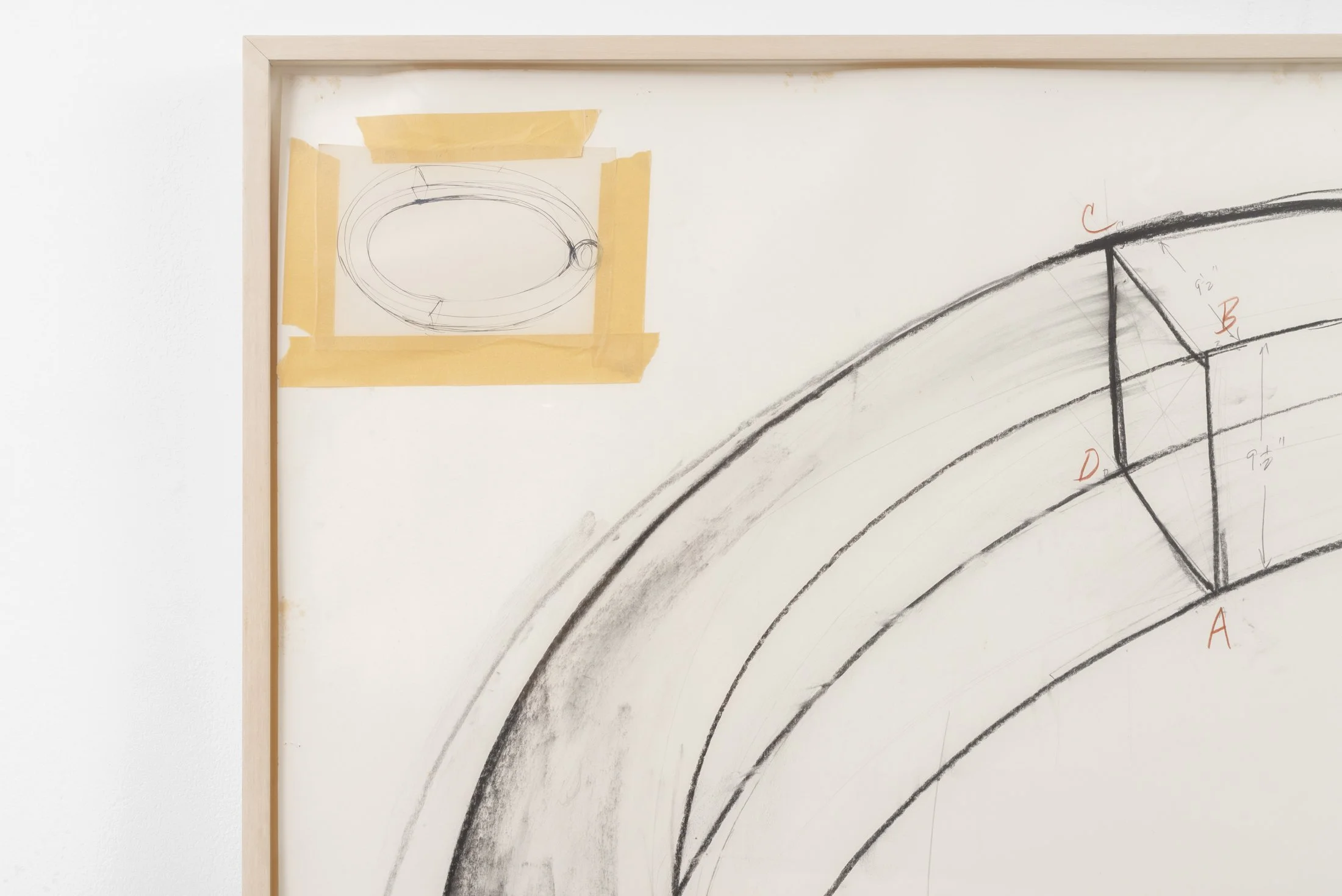 Bruce Nauman,
Untitled (Study for Sculpture),
1983,
Pencil, ink, charcoal, crayon, masking tape, and collage,
179.1 x 203.2 cm / (70½ x 80 in)