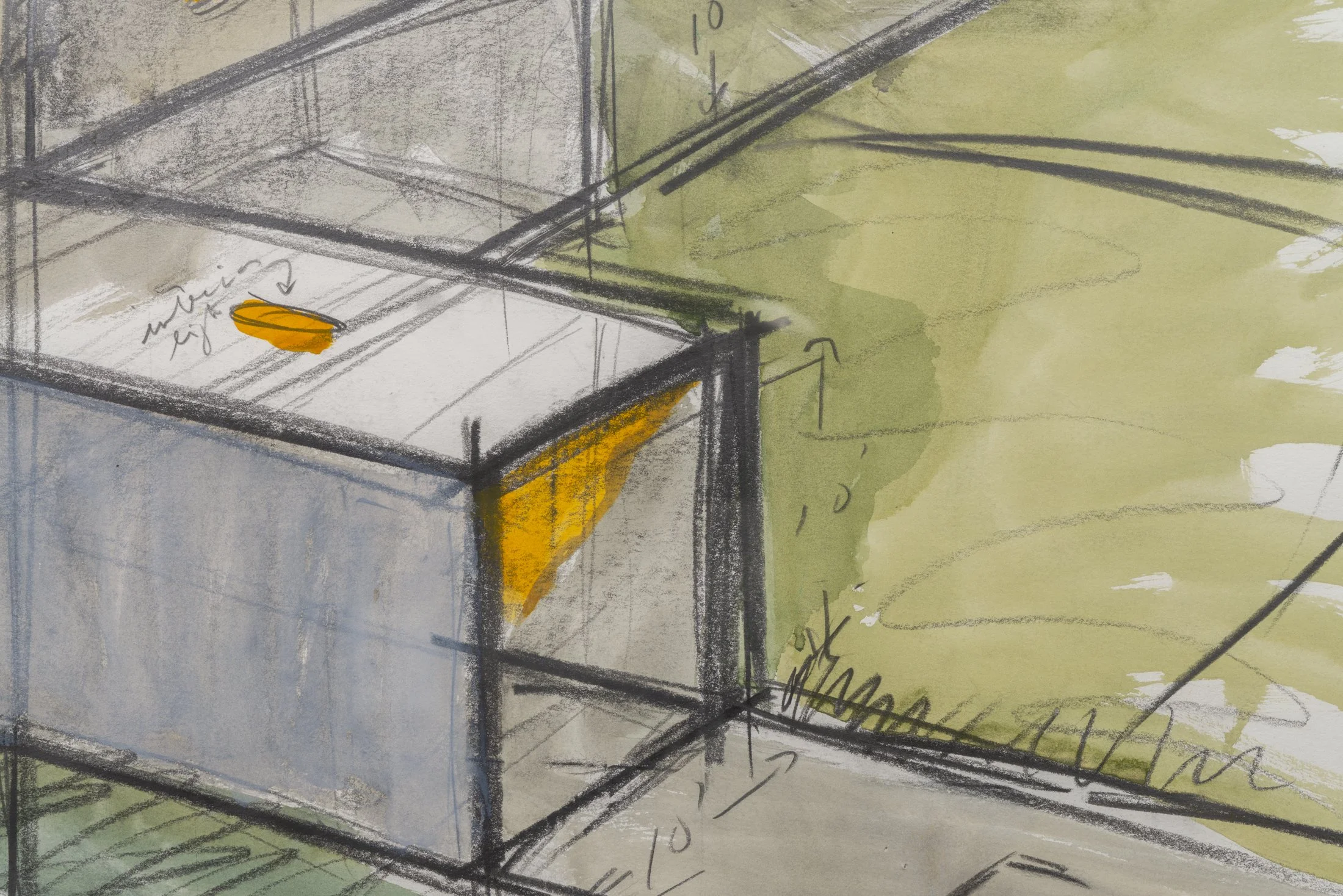 Bruce Nauman,
4 Directions In & Out,
1985,
Mixed Media on paper,
95.3 x 127 cm / (37½ x 50 in)