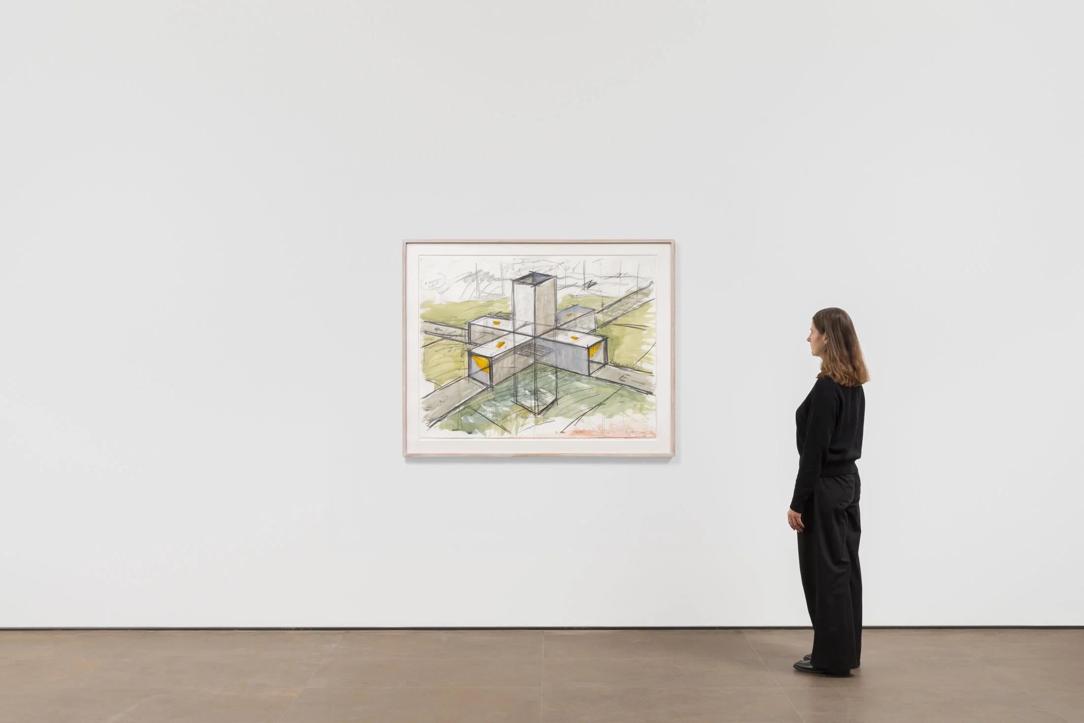Bruce Nauman,
4 Directions In & Out,
1985,
Mixed Media on paper,
95.3 x 127 cm / (37½ x 50 in)