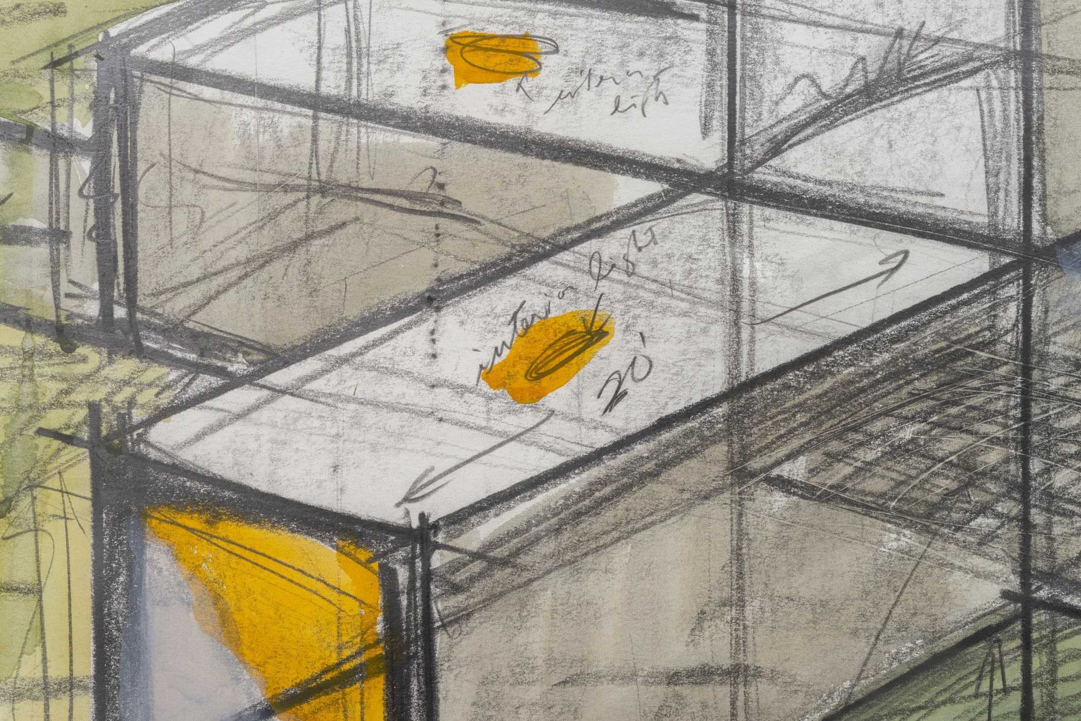 Bruce Nauman,
4 Directions In & Out,
1985,
Mixed Media on paper,
95.3 x 127 cm / (37½ x 50 in)