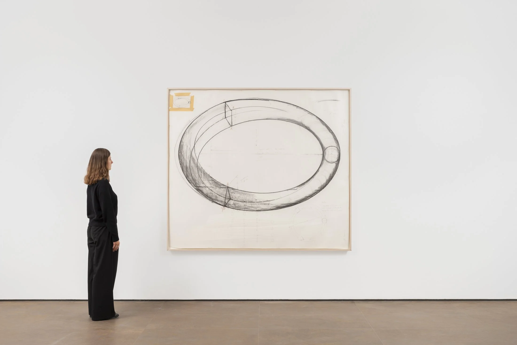 Bruce Nauman,
Untitled (Study for Sculpture),
1983,
Pencil, ink, charcoal, crayon, masking tape, and collage,
179.1 x 203.2 cm / (70½ x 80 in)