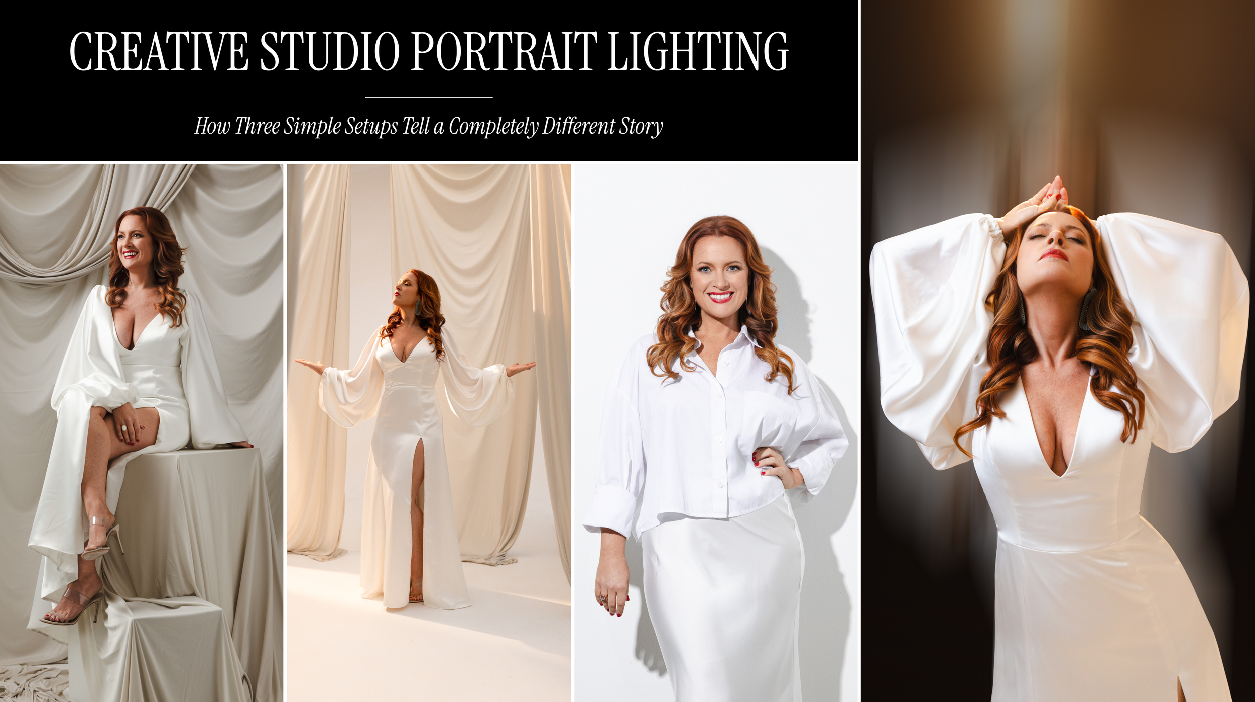Creative Studio Portrait Lighting: How Three Simple Setups Tell a Completely Different Story