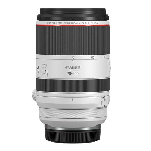 Canon RF 70-200mm F2.8 telephoto lens for dramatic compression and bokeh