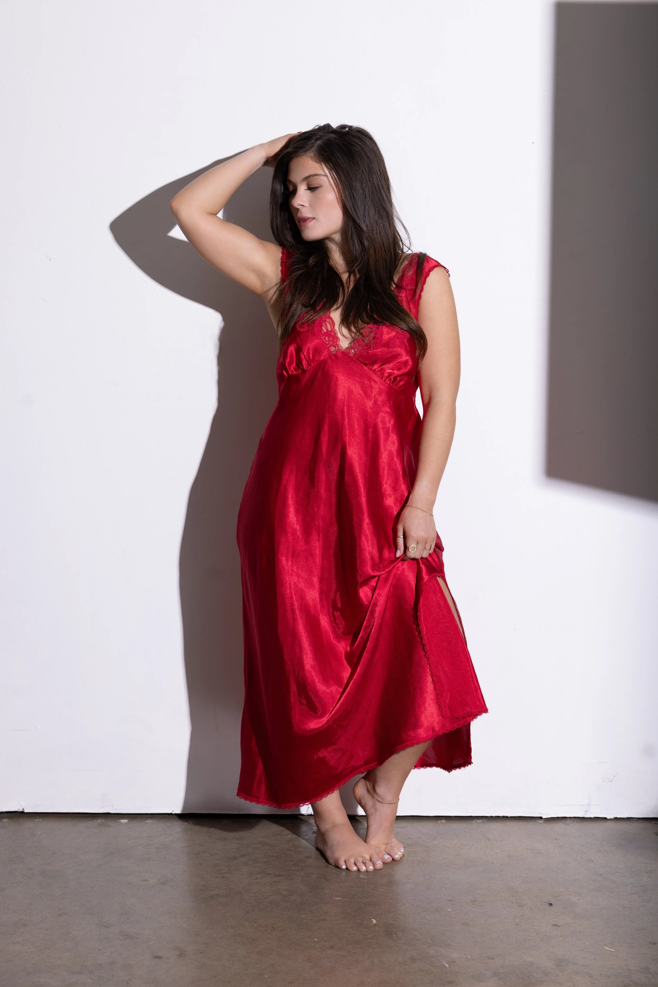 Direct hard light studio portrait with dramatic shadow and edge created by Profoto D2