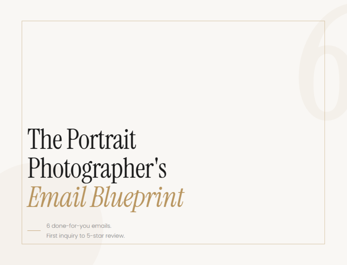 The Portrait Photographer's Email Blueprint
