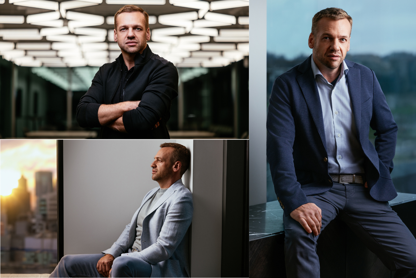 Professional headshots and team portraits of the Matter Health leadership team photographed in a modern office setting
