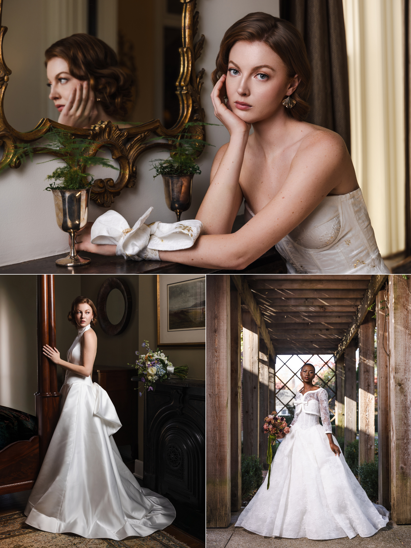 nFocus Magazine bridal editorial portrait photographed by Nashville editorial photographer Tausha Dickinson