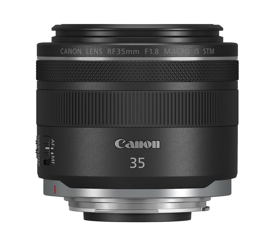Canon RF 35mm F1.8 Macro lens for detail shots and tight editorial environments