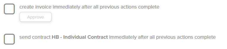 Screenshot of Dubsado workflow automation sending gallery link and testimonial request after photography session completion