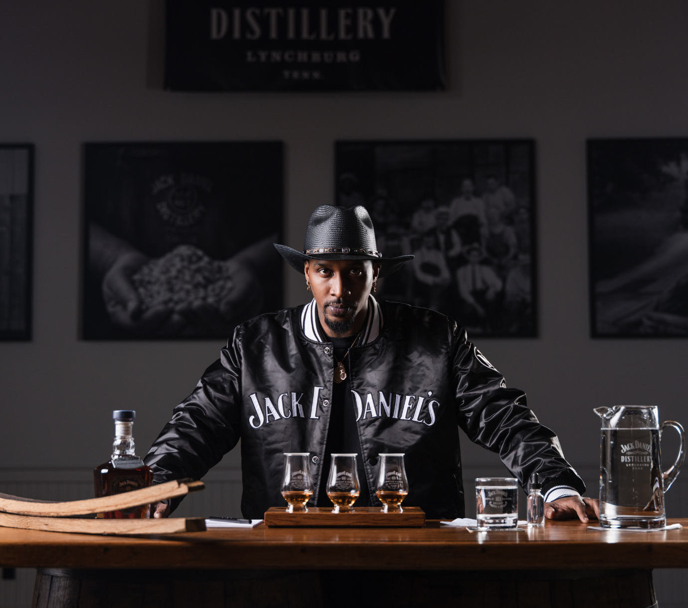 Jack Daniel's x Brandon Jennings barrel pick celebrity portrait by Nashville commercial photographer Tausha Dickinson