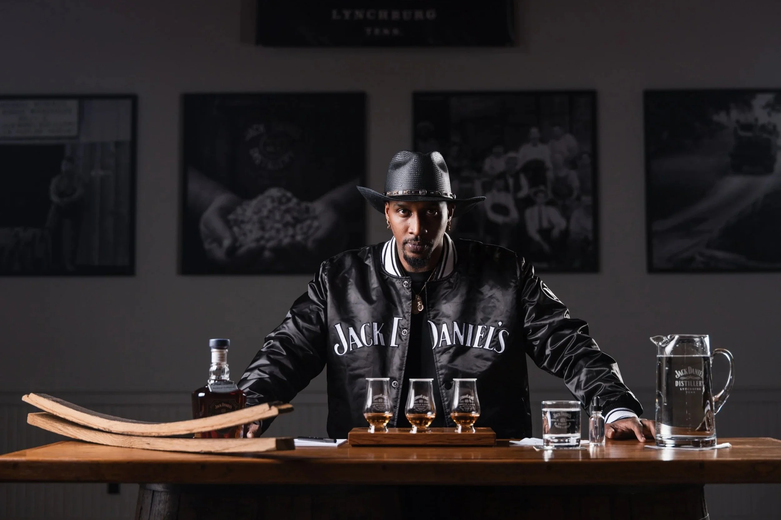Brandon Jennings at the Jack Daniel's Distillery barrel pick, photographed by Nashville commercial photographer Tausha Dickinson