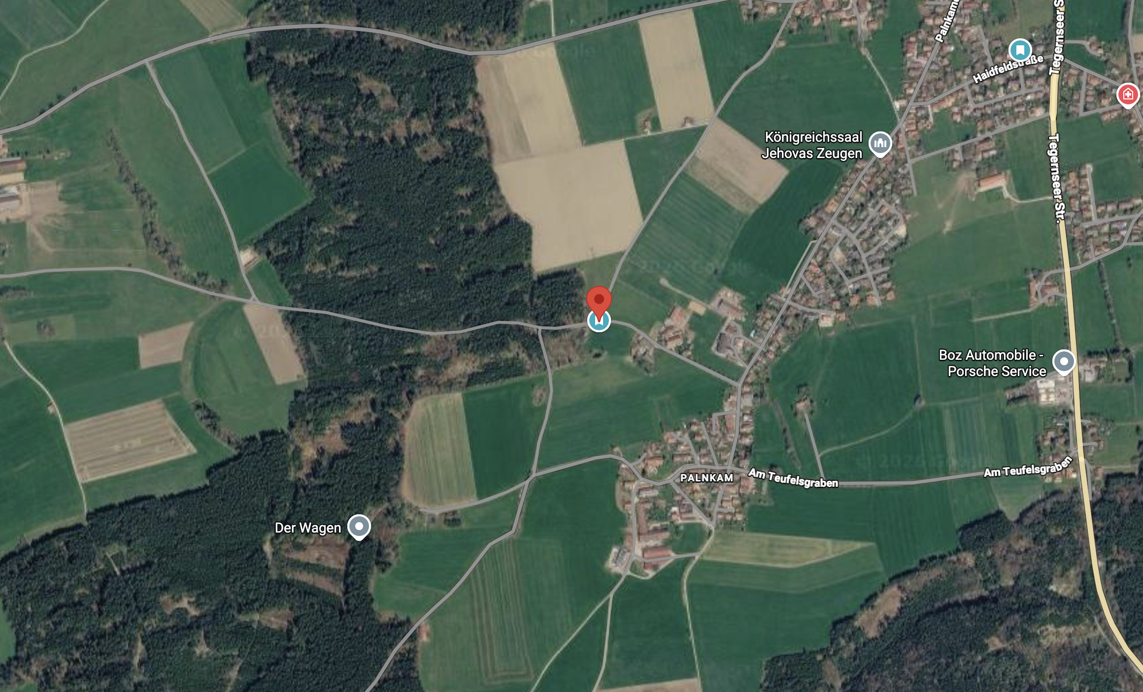 Karte mit dem Treffpunkt für den Familienfototag in Otterfing am Palnkamer Weg