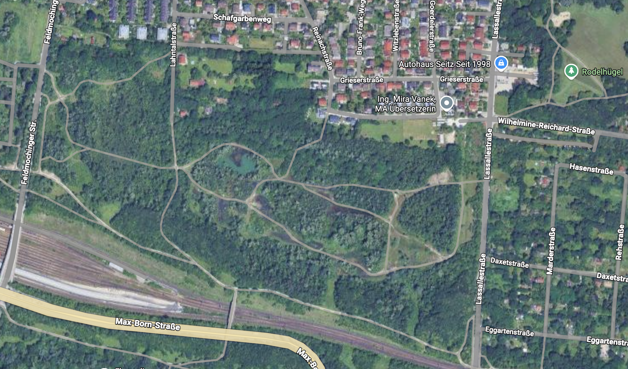 Karte mit dem Treffpunkt für den Familienfototag in der Fasanerie im Münchner Norden