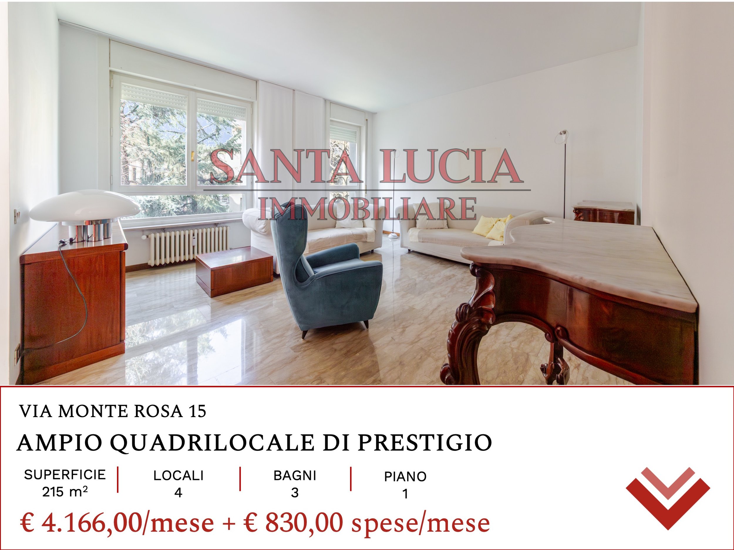 VIA MONTE ROSA 15 - AMPIO QUADRILOCALE DI PRESTIGIO