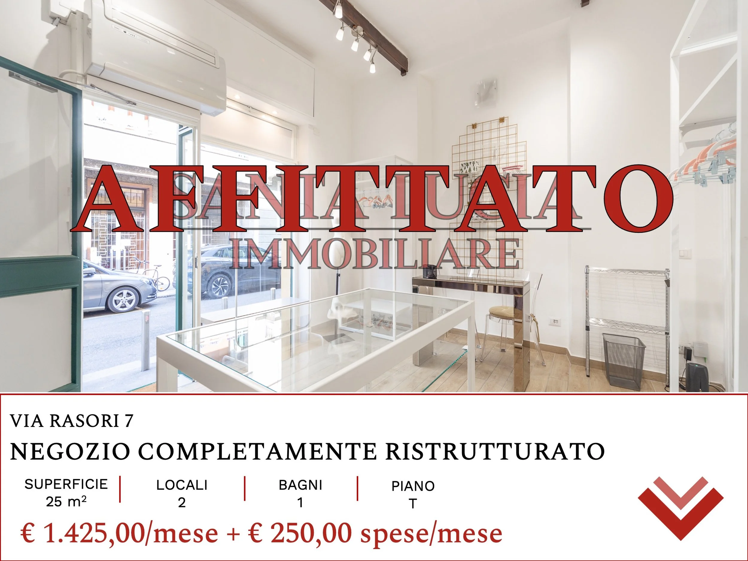 AFFITTATO NEGOZIO VIA RASORI 7