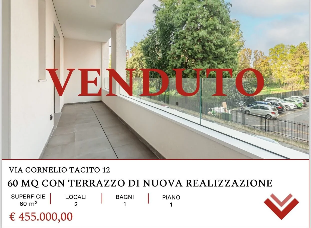 SANTA LUCIA IMMOBILIARE HA VENDUTO: AMPIO BILOCALE CON TERRAZZO DI NUOVA REALIZZAZIONE IN VIA TACITO 12
π Abbiamo il piacere di annunciare la vendita di un ampio bilocale con terrazzo di nuova realizzazione nel prestigioso complesso Milano Cit