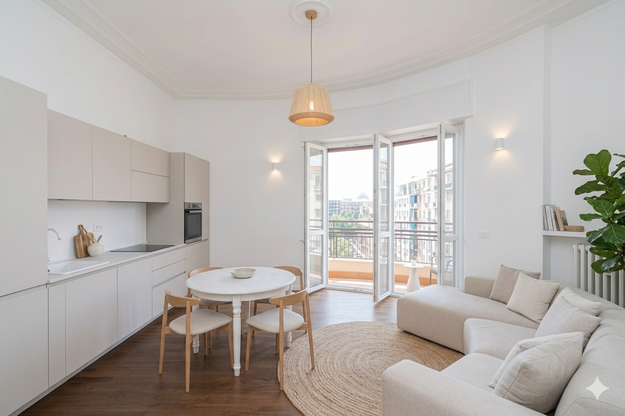 Elegante e luminoso trilocale ristrutturato a nuovo - Piazzale Brescia 22 - Santa Lucia Immobiliare Milano