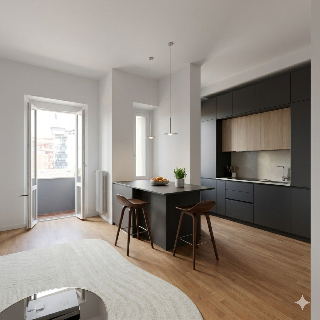 Elegante e luminoso bilocale ristrutturato a nuovo - Piazzale Brescia 22 - Santa Lucia Immobiliare Milano