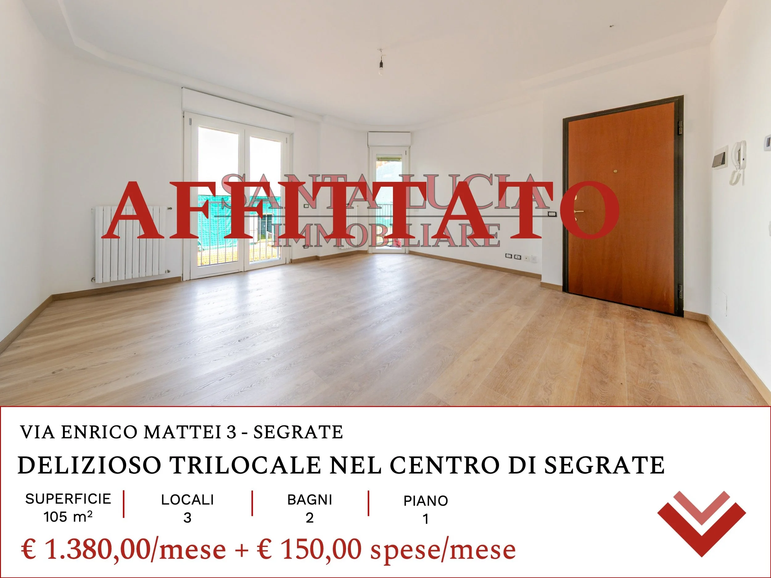 AFFITTATO VIA ENRICO MATTEI 3 TRILOCALE - SEGRATE