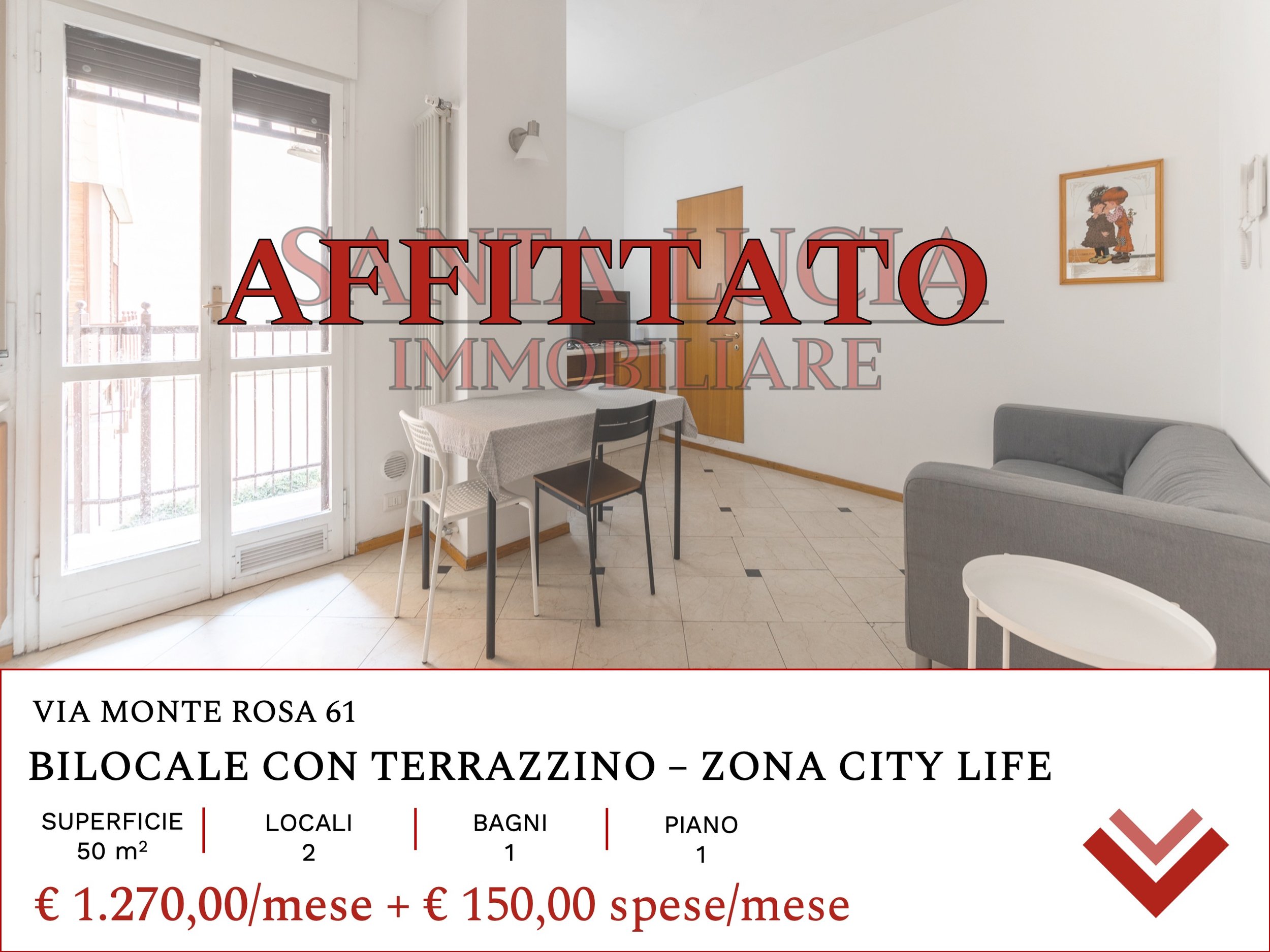 AFFITTATO BILOCALE VIA MONTE ROSA 61